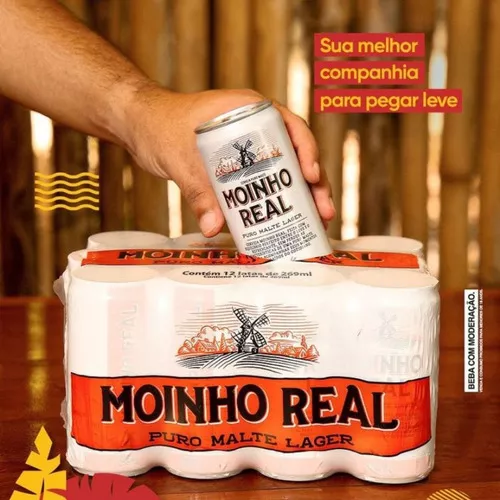 Cerveja Puro Malte Lager Moinho Real 350ml Fardo 12 Latas - Imagem 3