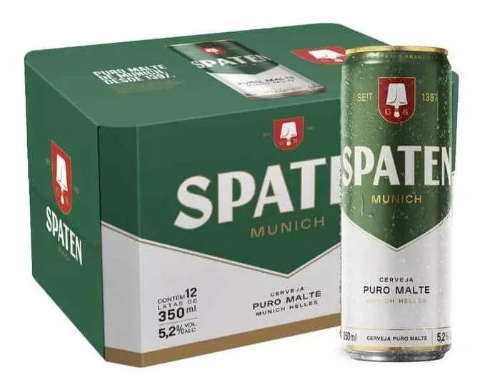 Cerveja Munich Helles Puro Malte Spaten Lata 350ml- 12 Und